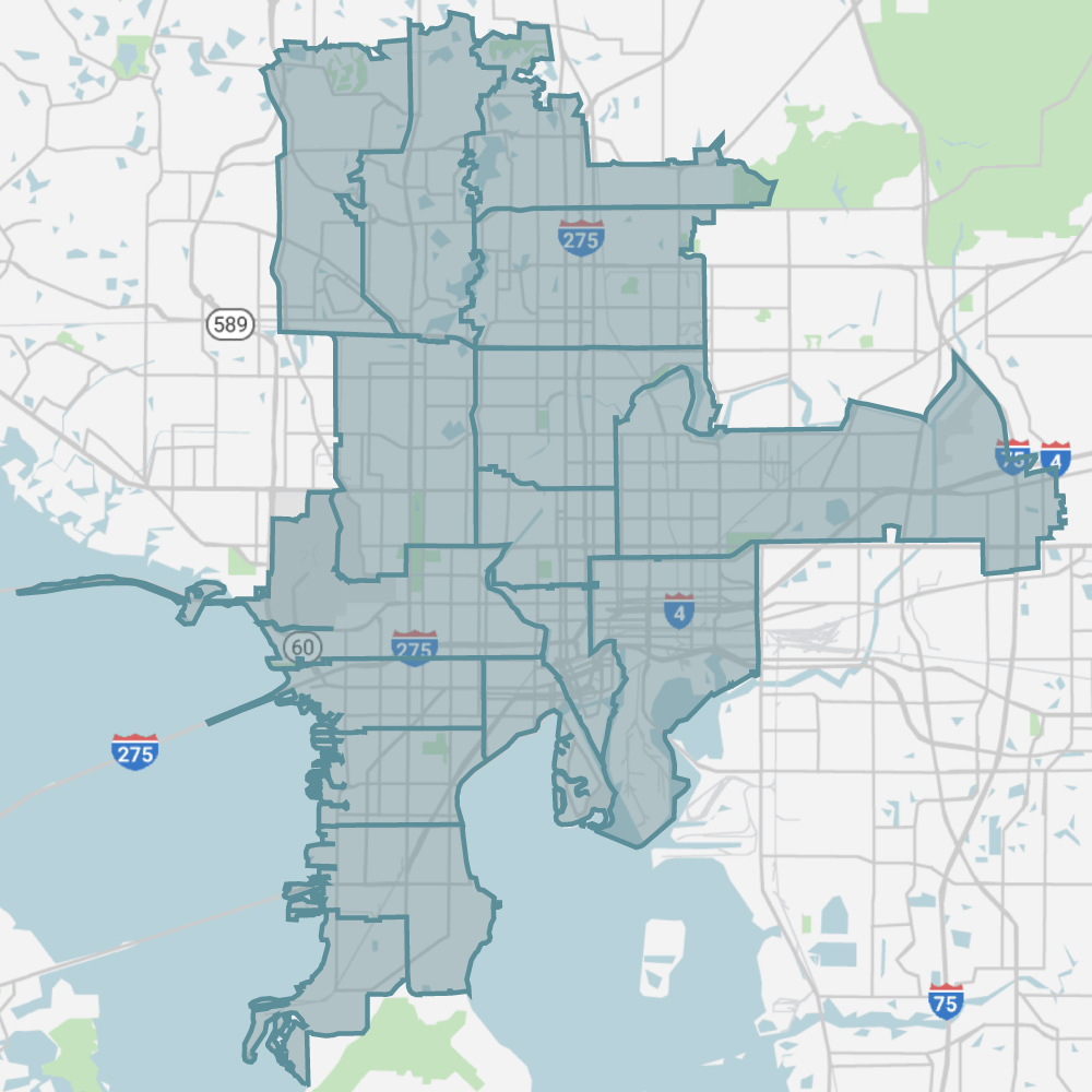 Tampa Area Zip Code Map