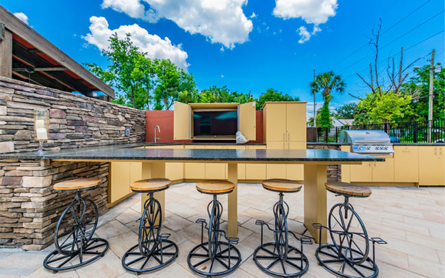 Backyard Area with Grill and Bar